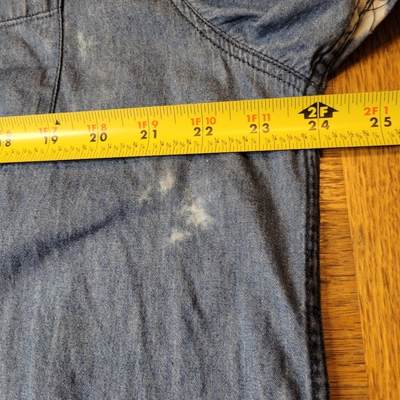 Jeanious Mens Shirt Acid Wash Blue Large Button Down Casual - Picture 4 of 8